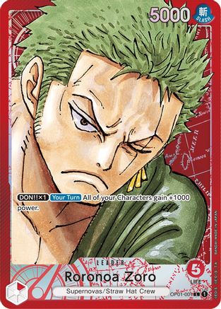 Roronoa Zoro 001 Parallel [OP01-001] One Piece - Romance Dawn