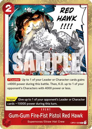 Gum Gum Fire Fist Pistol Red Hawk [OP01-026] One Piece - Romance Dawn
