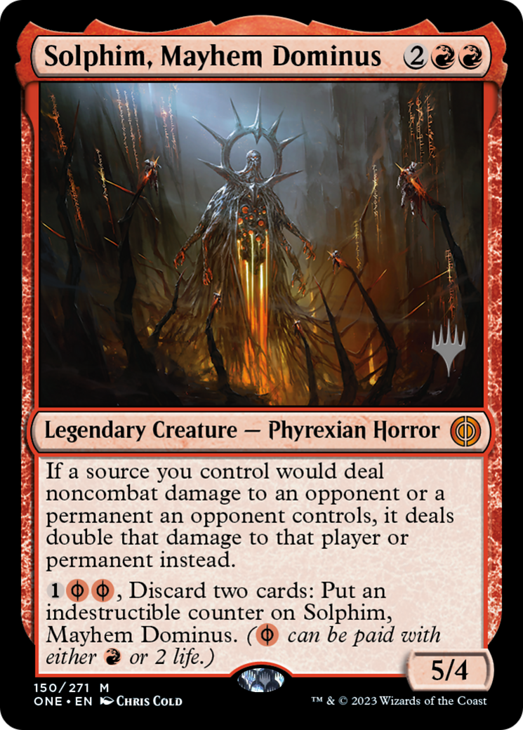FOIL Solphim, Mayhem Dominus (PPONE-150P) - Phyrexia: All Will Be One Promos - Magic The Gathering