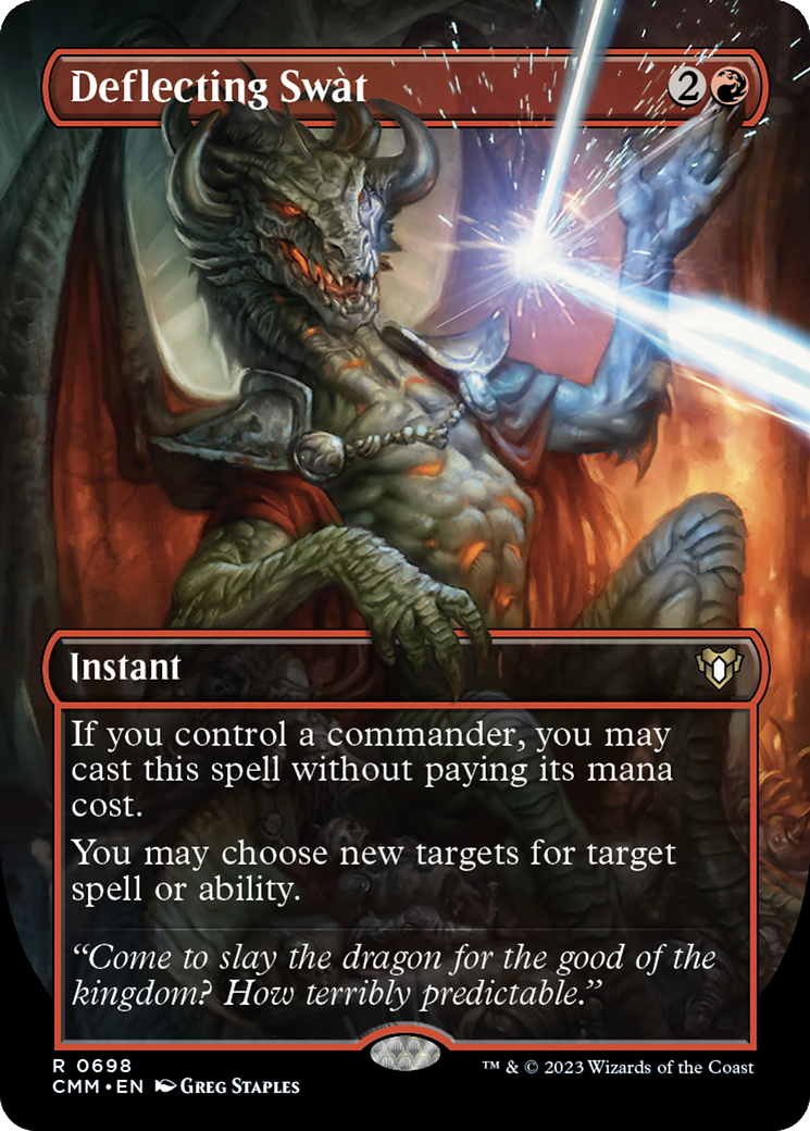 FOIL Deflecting Swat (Borderless) (CMM-698) - Commander Masters - Magic The Gathering