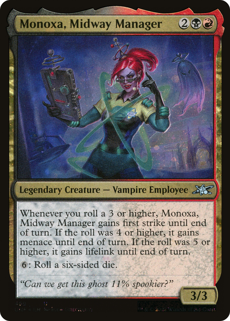 FOIL Monoxa, Midway Manager (Galaxy Foil) (UNF-459) - Unfinity - Magic The Gathering