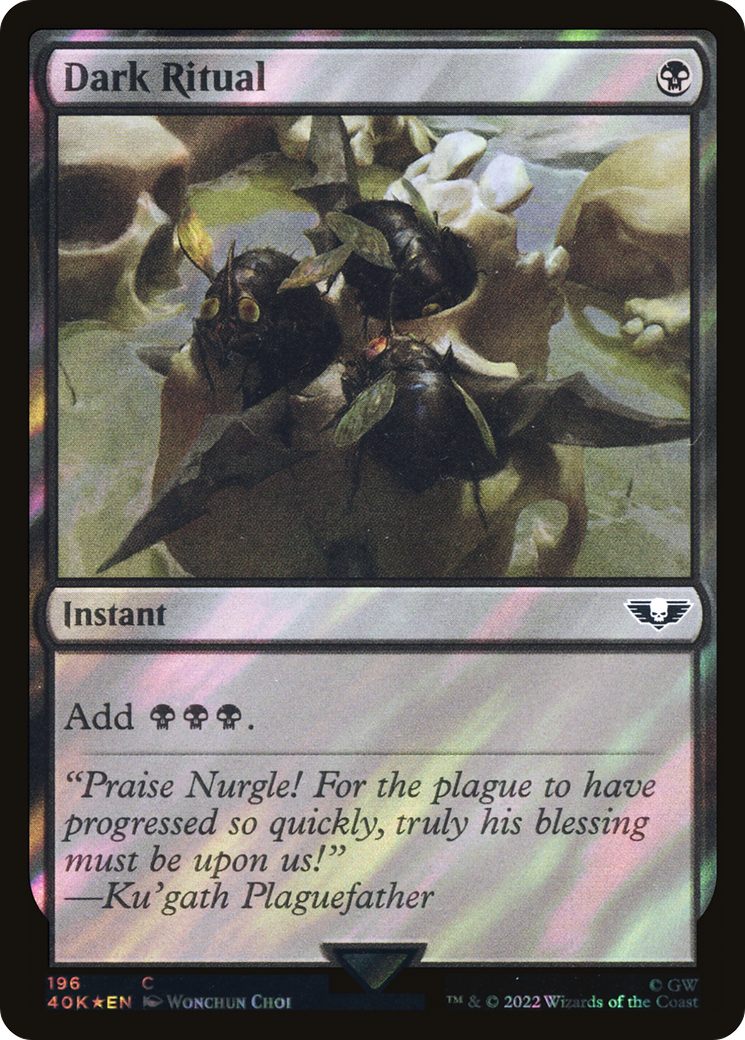 FOIL Dark Ritual (Surge Foil) (40K-196) - Warhammer 40,000 Commander - Magic The Gathering