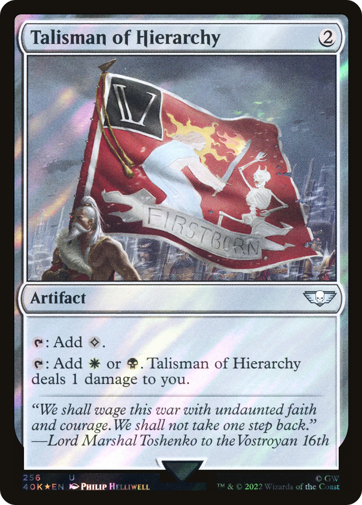 FOIL Talisman of Hierarchy (Surge Foil) (40K-256) - Warhammer 40,000 Commander - Magic The Gathering