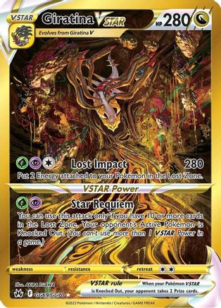 Giratina VSTAR (Secret) GG69/70 - Crown Zenith Galarian Gallery Holofoil