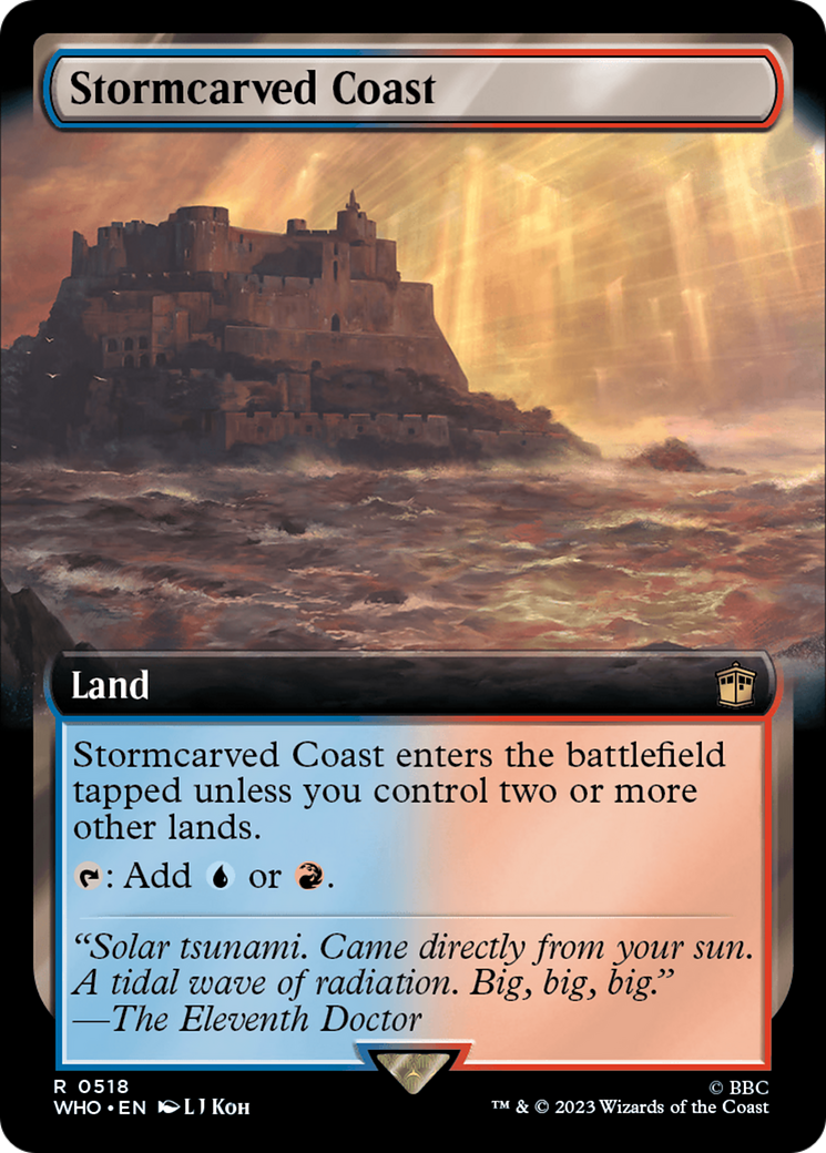 FOIL Stormcarved Coast (Extended Art) (WHO-518) - Doctor Who - Magic The Gathering