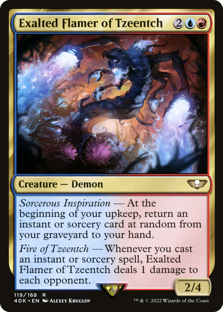 Exalted Flamer of Tzeentch (40K-119) - Warhammer 40,000 Commander - Magic The Gathering