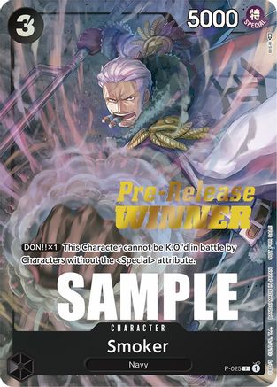 Smoker (Pre-Release) [Winner] (P-025) - One Piece Promotion Cards