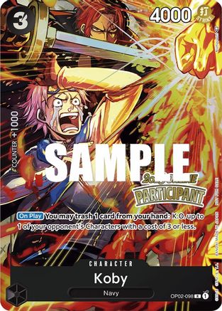Koby (Online Regional 2023) [Participant] (OP02-098) - One Piece Promotion Cards