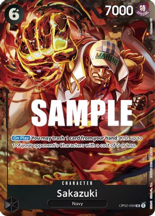 Sakazuki (Alternate Art) [OP02-099] One Piece - Paramount War