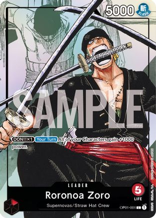 Roronoa Zoro - OP01-001 (Alternate Art) (OP01-001) - One Piece Promotion Cards