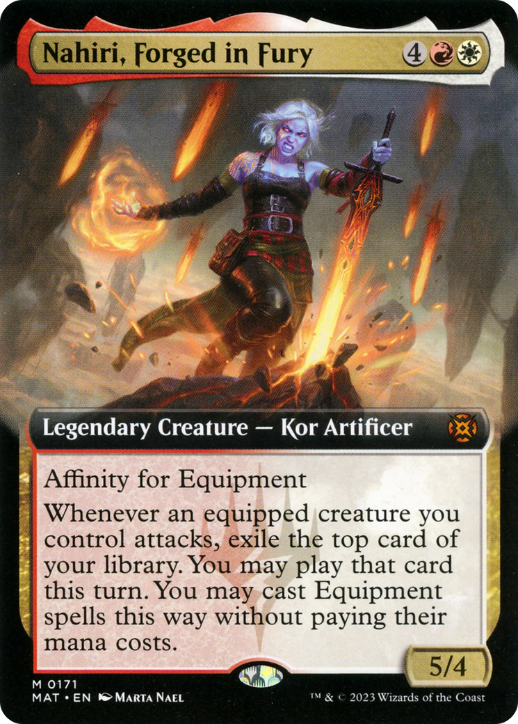 Nahiri, Forged in Fury (Extended Art) (MAT-171) - March of the Machine: The Aftermath - Magic The Gathering