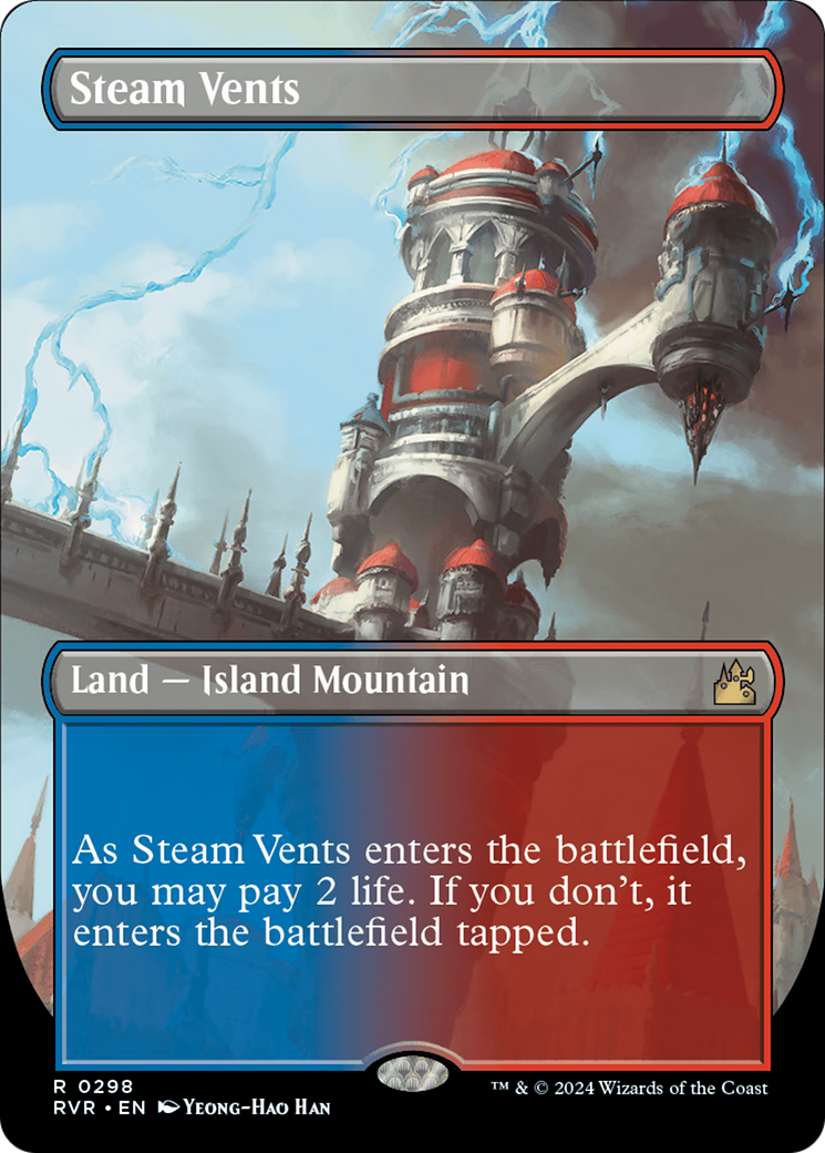 Steam Vents (Borderless) (RVR-298) - Ravnica Remastered - Magic The Gathering