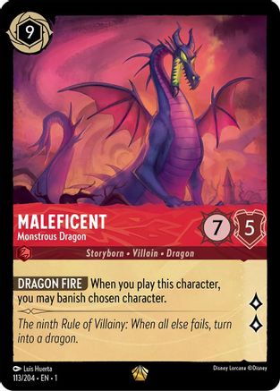 Maleficent - Monstrous Dragon (113/204) - The First Chapter - Lorcana