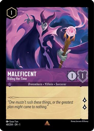Maleficent - Biding Her Time (48/204) - The First Chapter Cold Foil - Lorcana