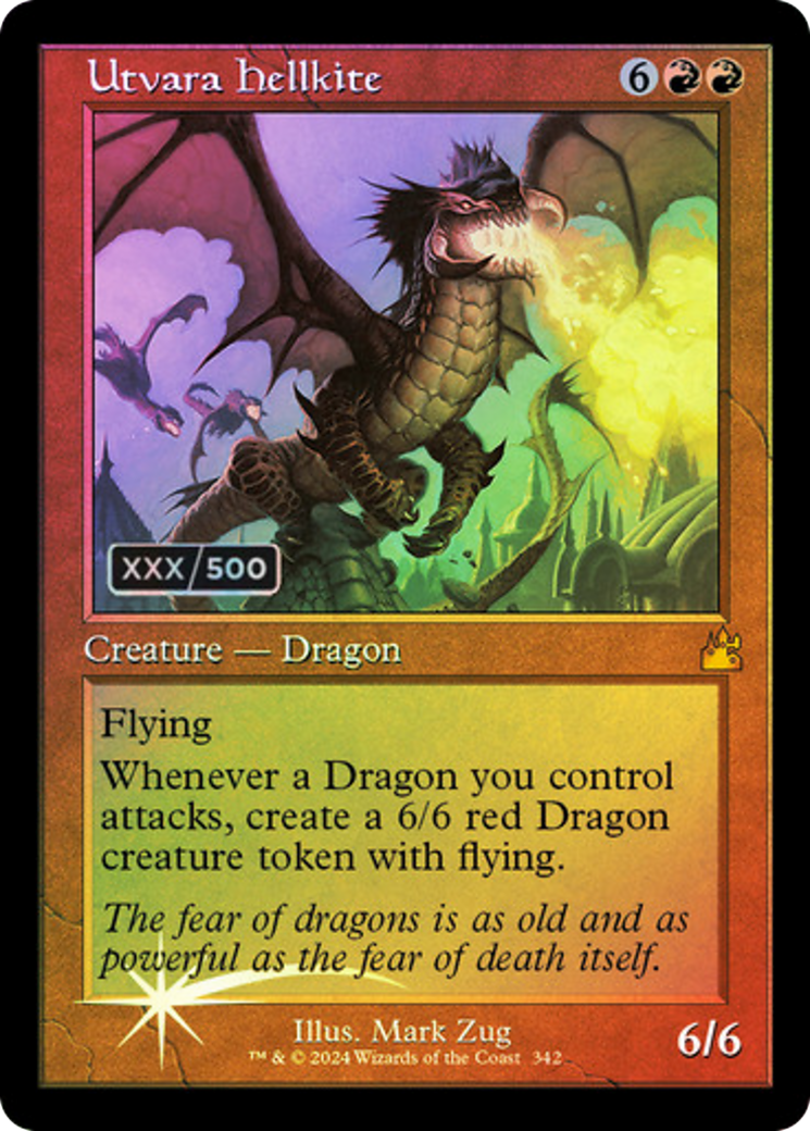 FOIL Utvara Hellkite (Retro Frame) (Serial Numbered) (RVR-342) - Ravnica Remastered - Magic The Gathering