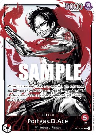 Portgas.D.Ace (Alternate Art) [OP03-001] One Piece - Pillars of Strength