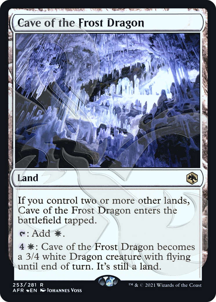 FOIL Cave of the Frost Dragon (AFR&-253A) - Adventures in the Forgotten Realms Promos - Magic The Gathering