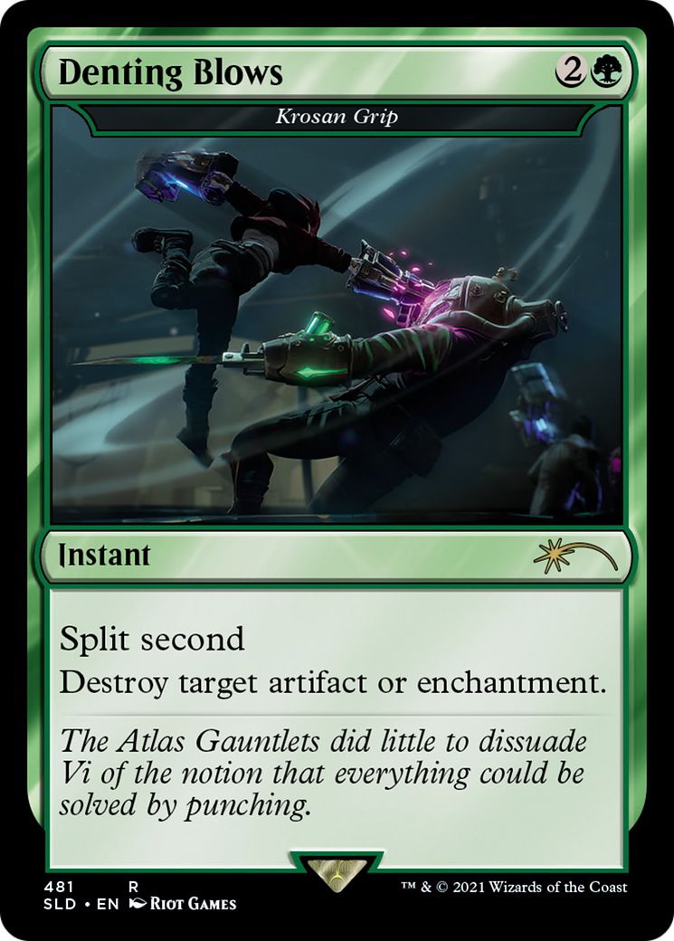 Denting Blows - Krosan Grip (SLD-481) - Secret Lair Drop - Magic The Gathering