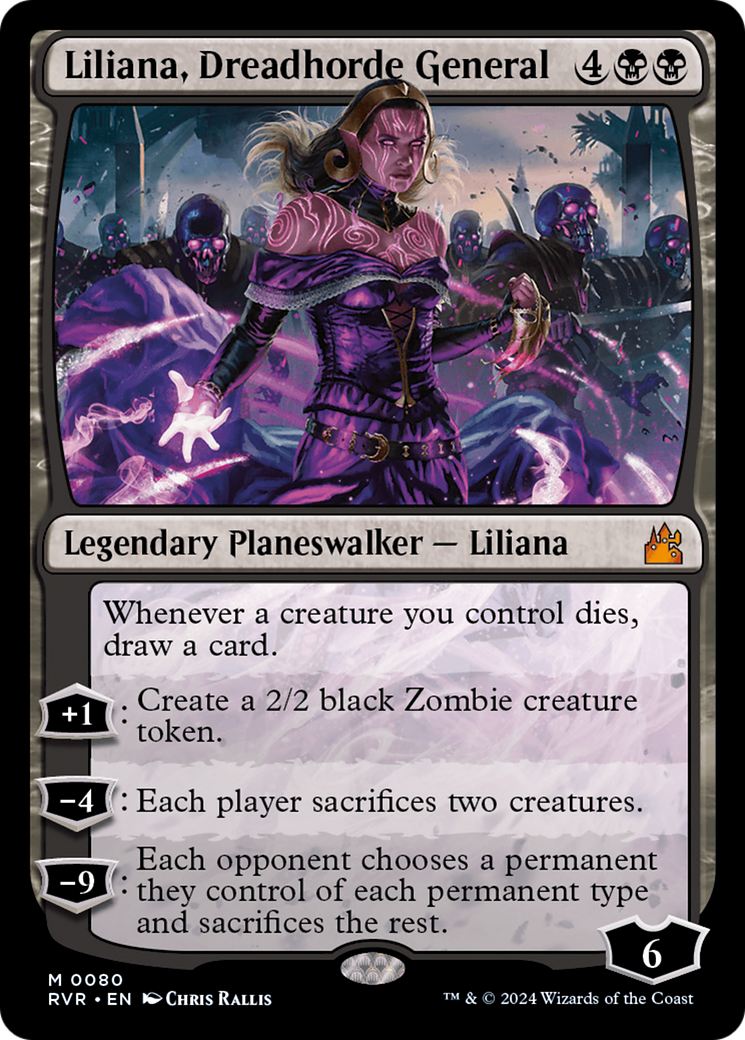 Liliana, Dreadhorde General (RVR-080) - Ravnica Remastered - Magic The Gathering
