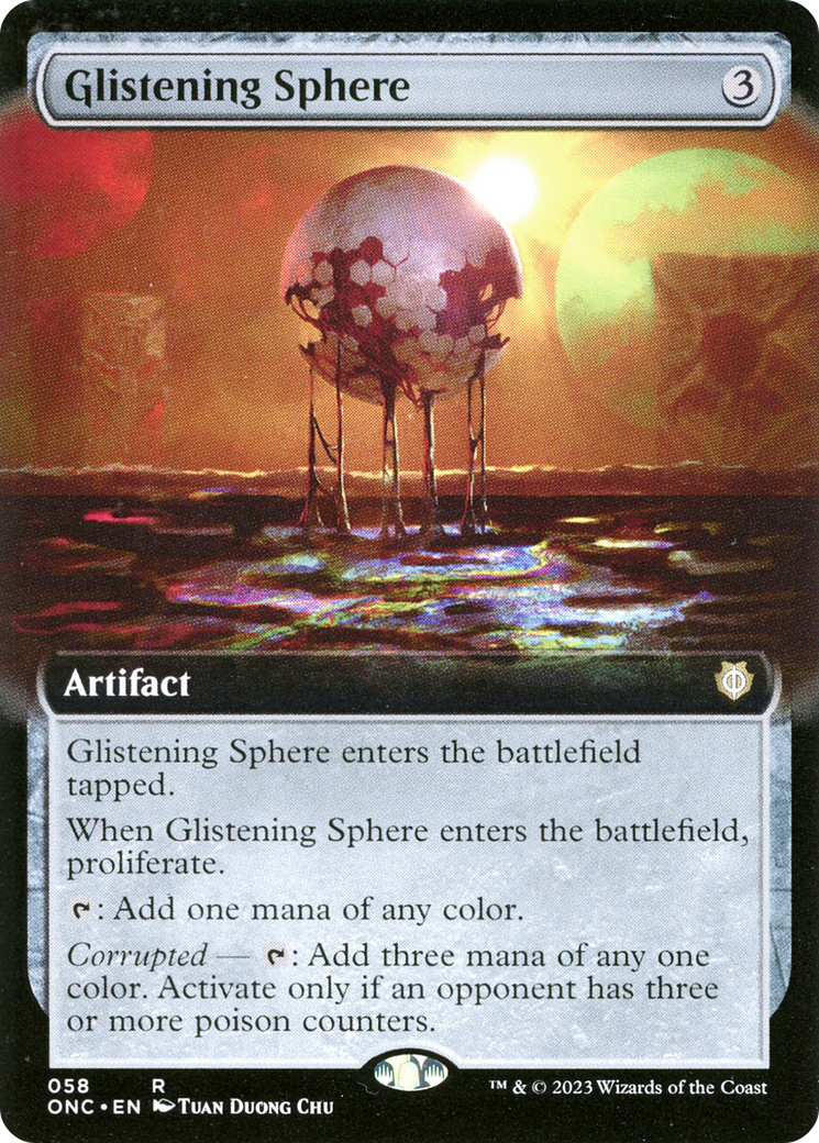 Glistening Sphere (Extended Art) (ONC-058) - Phyrexia: All Will Be One Commander - Magic The Gathering