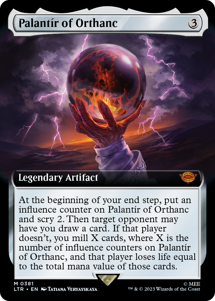 Palantir of Orthanc (Extended Art) (LTR-381) - The Lord of the Rings: Tales of Middle-earth - Magic The Gathering