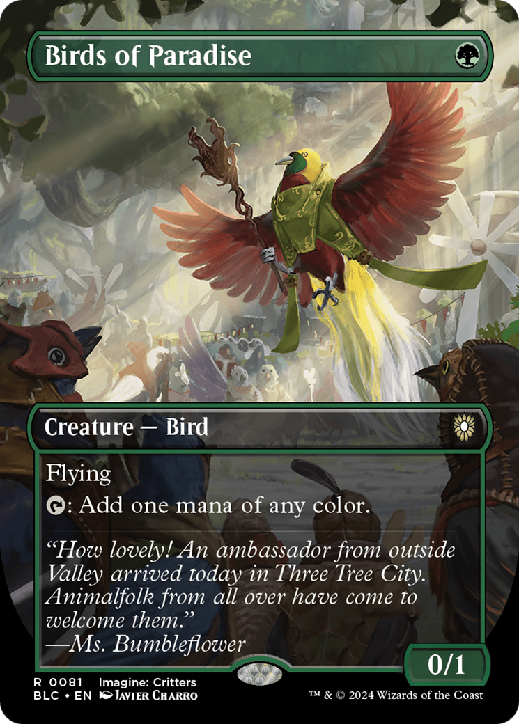 FOIL Birds of Paradise (BLC-081) - Bloomburrow Commander - Magic The Gathering