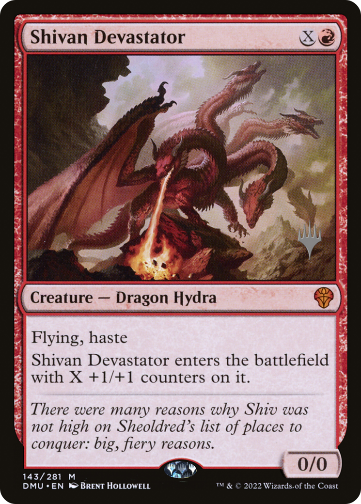 FOIL Shivan Devastator (PPDMU-143P) - Dominaria United Promos - Magic The Gathering