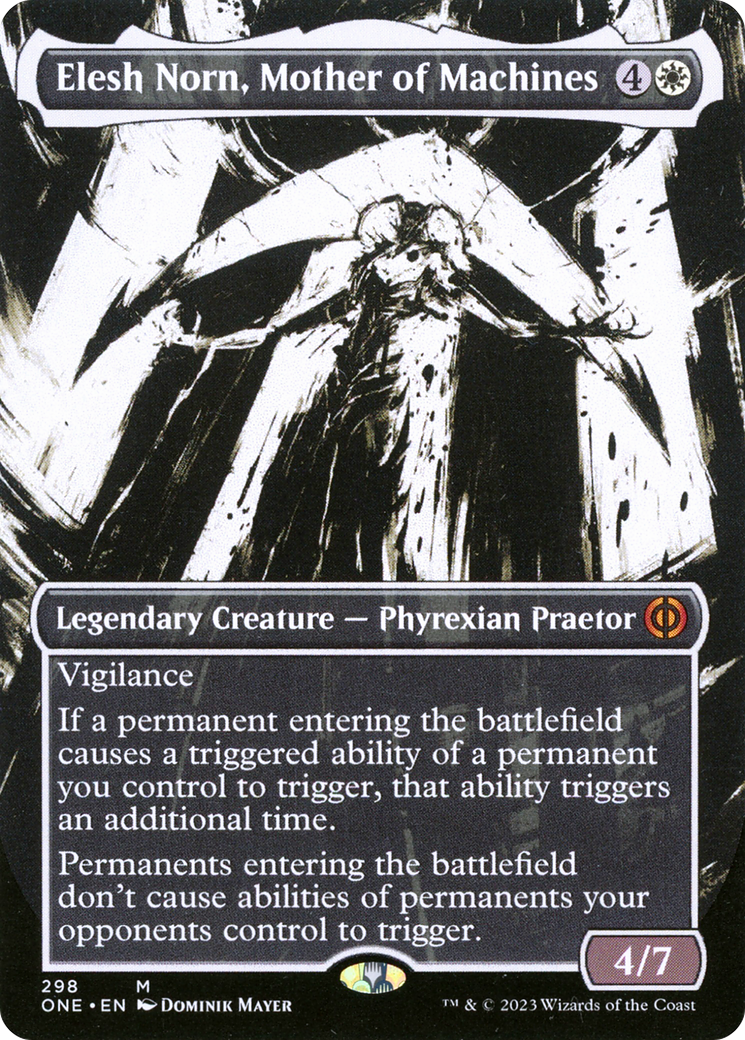 FOIL Elesh Norn, Mother of Machines (Showcase) (ONE-298) - Phyrexia: All Will Be One - Magic The Gathering