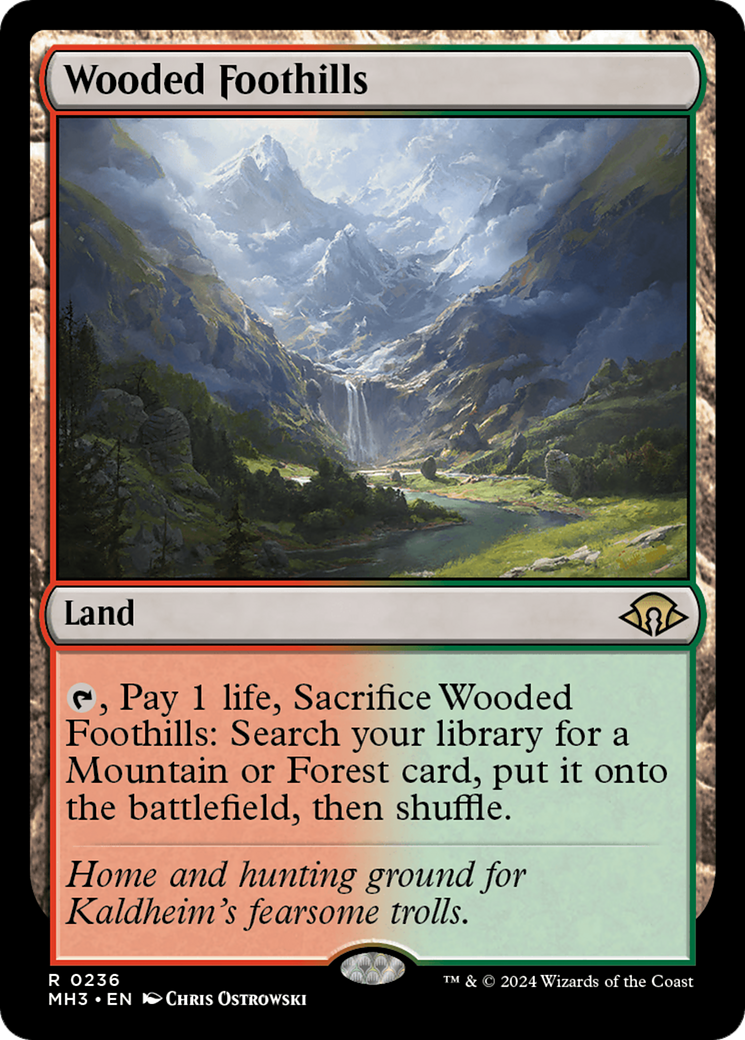 FOIL Wooded Foothills (MH3-236) - Modern Horizons 3 - Magic The Gathering