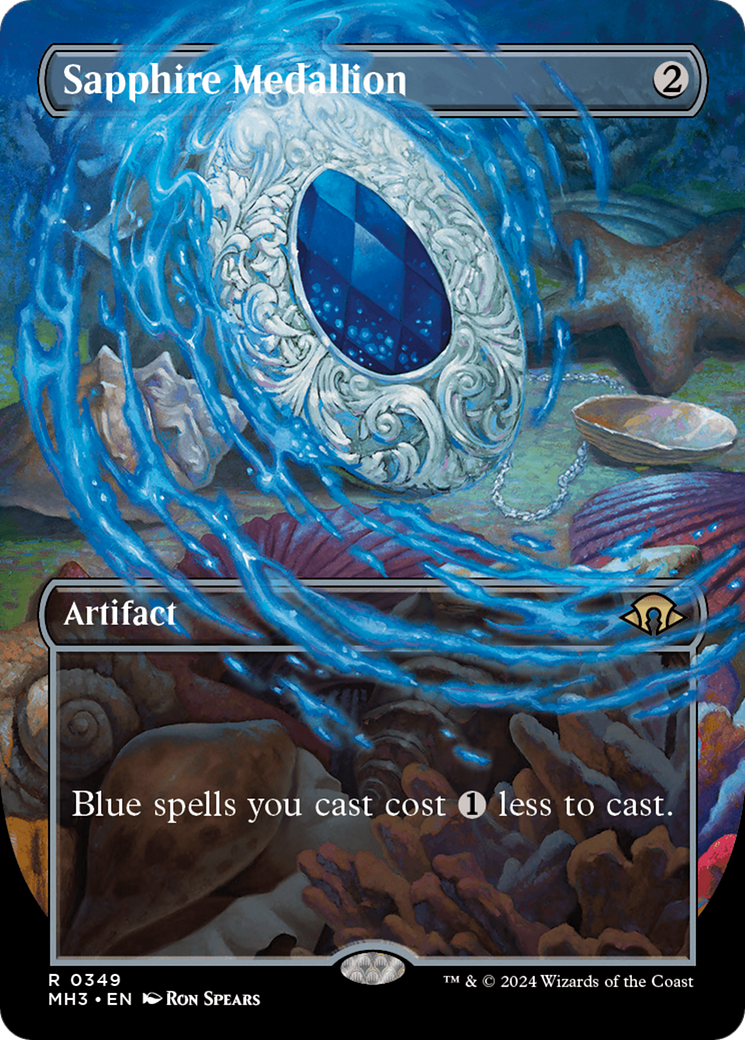 FOIL Sapphire Medallion (Borderless) (MH3-349) - Modern Horizons 3 - Magic The Gathering