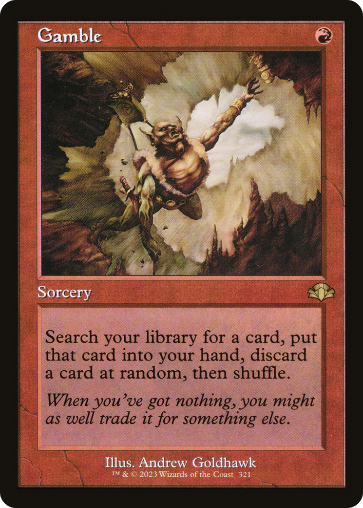 Gamble (Retro Frame) (DMR-321) - Dominaria Remastered - Magic The Gathering