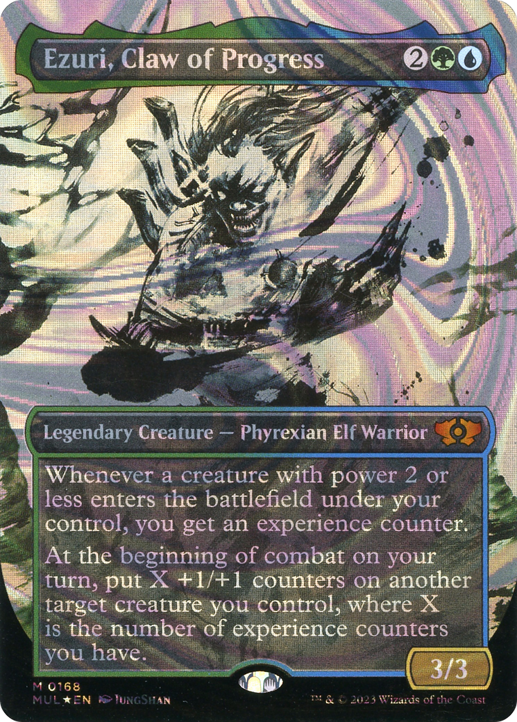 FOIL Ezuri, Claw of Progress (Halo Foil) (MUL-168) - Multiverse Legends - Magic The Gathering