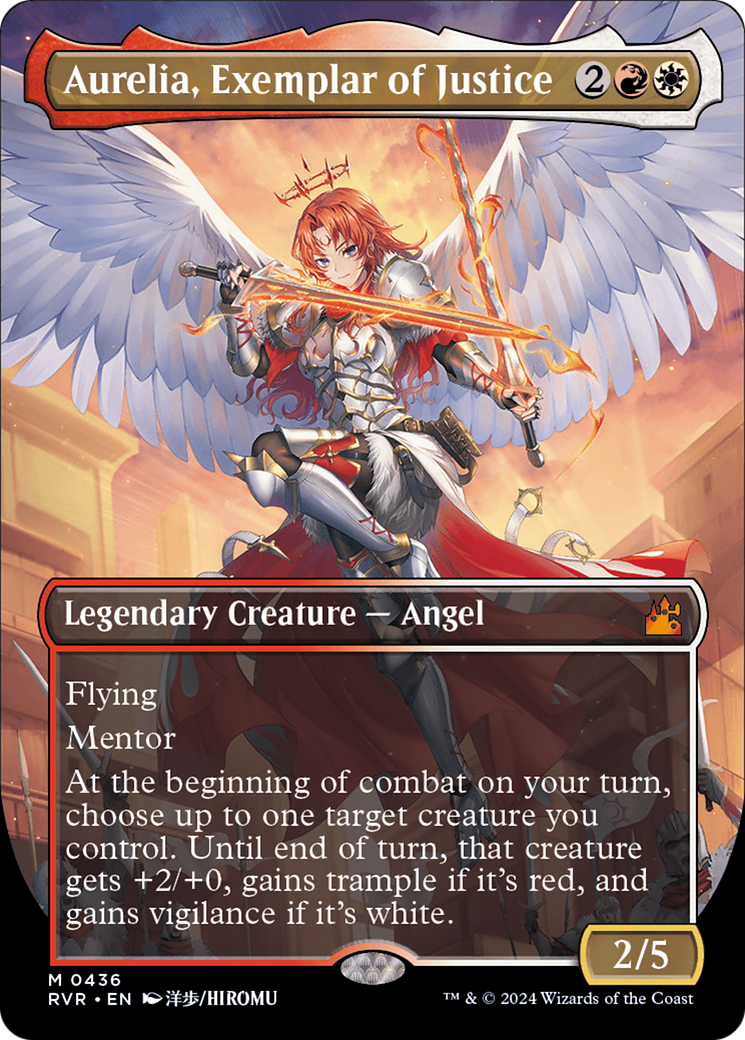 FOIL Aurelia, Exemplar of Justice (Anime Borderless) (RVR-436) - Ravnica Remastered - Magic The Gathering