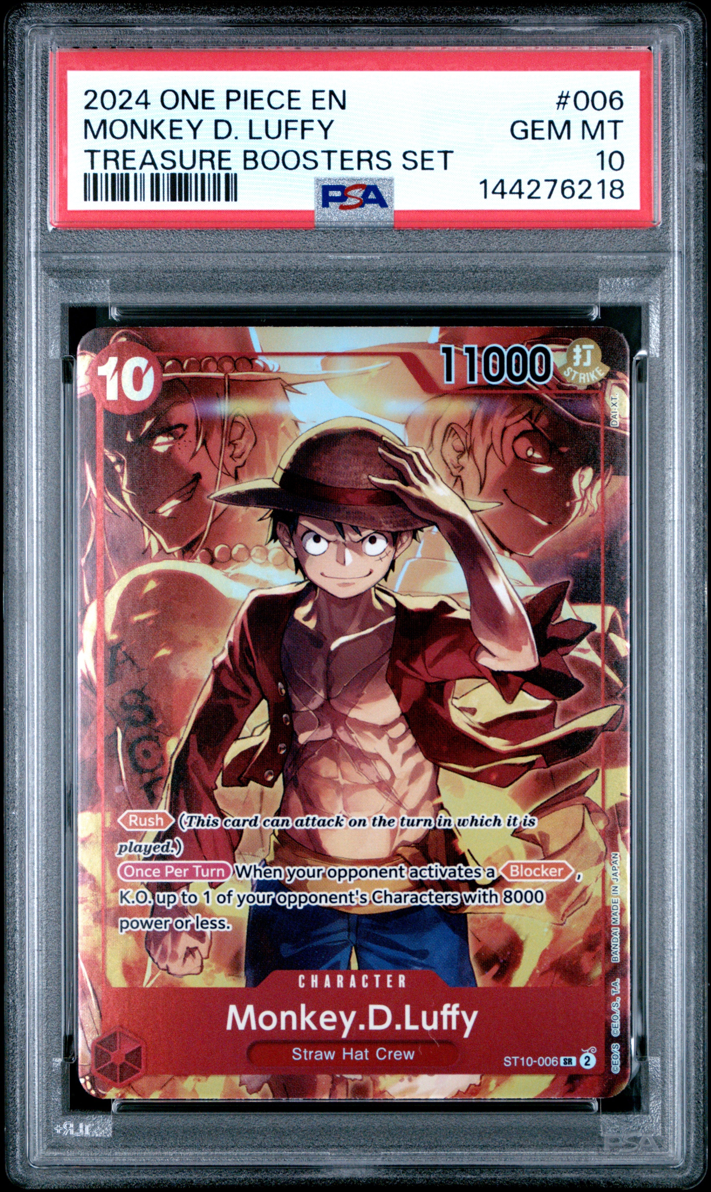 MONKEY D. LUFFY (TREASURE BOOSTERS SET) #6 2024 PSA 10