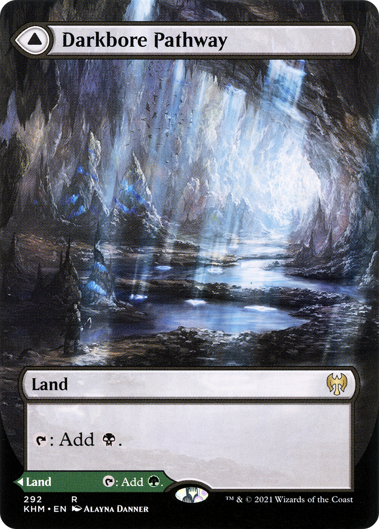 FOIL Darkbore Pathway (Borderless) (KHM-292) - Kaldheim - Magic The Gathering