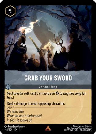 Grab Your Sword (198/204) - The First Chapter Cold Foil - Lorcana