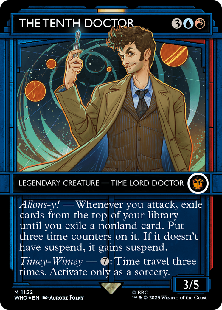 FOIL The Tenth Doctor (Showcase) (Surge Foil) (WHO-1152) - Doctor Who - Magic The Gathering