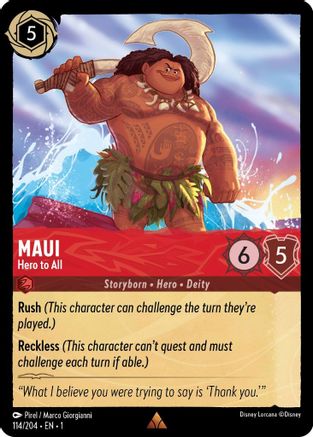 Maui - Hero to All (114/204) - The First Chapter - Lorcana