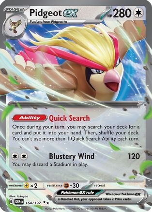Pidgeot ex (164) [SV03] Pokemon SV03: Obsidian Flames