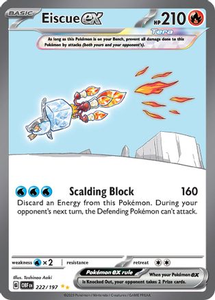 Eiscue ex - 222/197 (222) [SV03] Pokemon SV03: Obsidian Flames