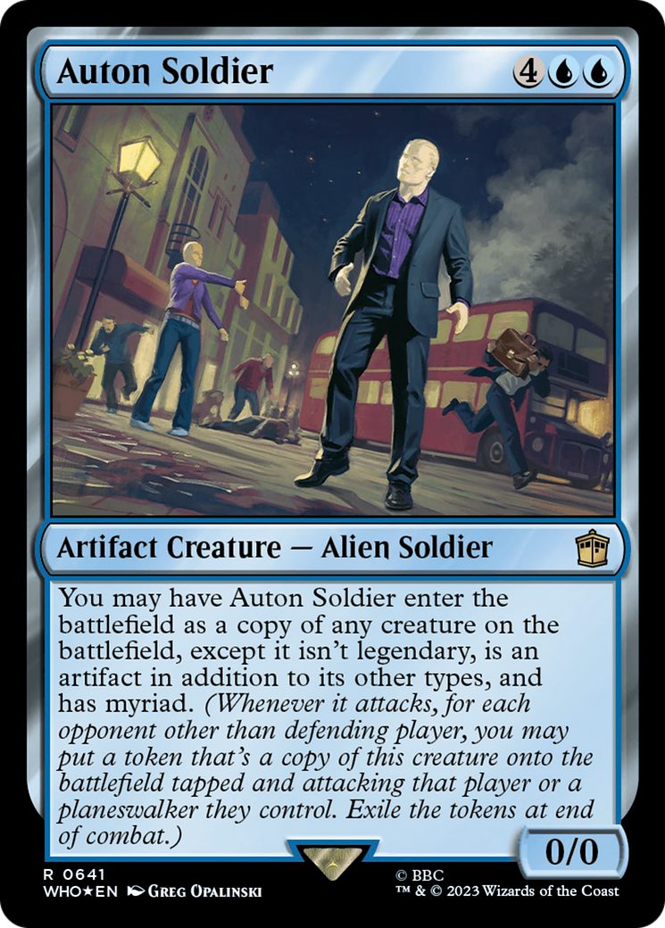 FOIL Auton Soldier (Surge Foil) (WHO-641) - Doctor Who - Magic The Gathering