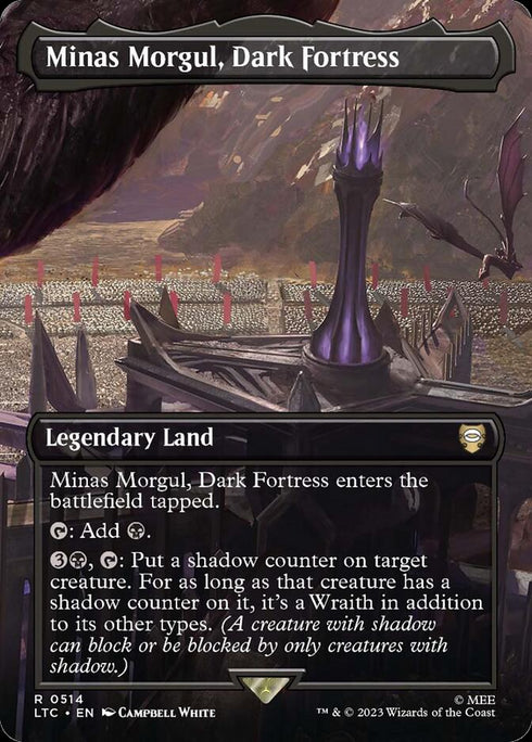 FOIL Minas Morgul, Dark Fortress (Borderless) (LTC-514) - Tales of Middle-earth Commander (Borderless) - Magic The Gathering