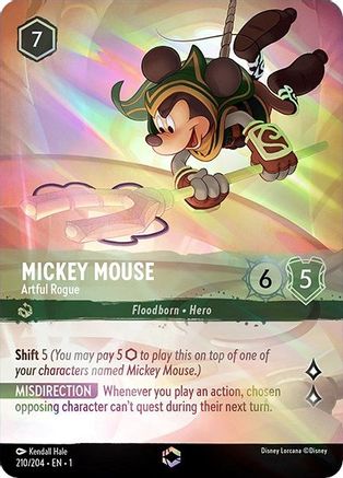 Mickey Mouse - Artful Rogue (Enchanted) (210/204) - The First Chapter Holofoil - Lorcana