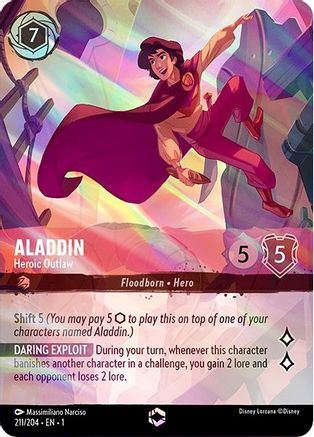 Aladdin - Heroic Outlaw (Enchanted) (211/204) - The First Chapter Holofoil - Lorcana