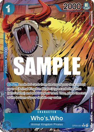 Who's.Who (Alternate Art) [OP04-051] One Piece - Kingdoms of Intrigue