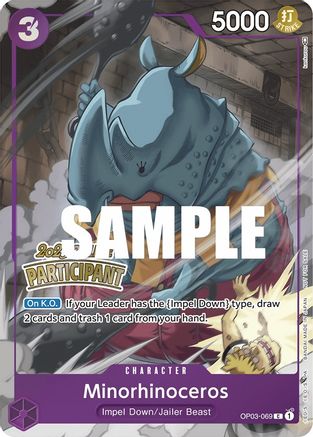 Minorhinoceros (Online Regional 2023) [Participant] (OP03-069) - One Piece Promotion Cards