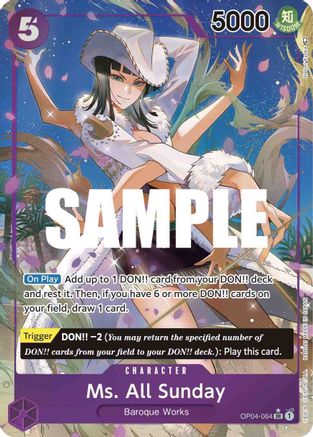 Ms. All Sunday (Alternate Art) [OP04-064] One Piece - Kingdoms of Intrigue