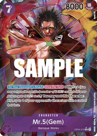 Mr.5 (Gem) (Alternate Art) [OP04-072] One Piece - Kingdoms of Intrigue