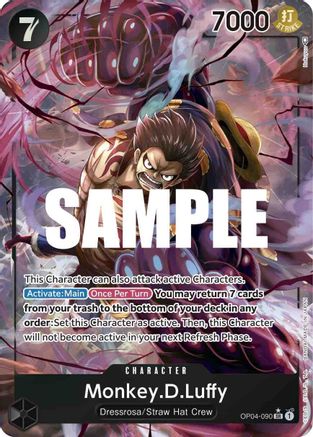 Monkey.D.Luffy (090) (Alternate Art) [OP04-090] One Piece - Kingdoms of Intrigue