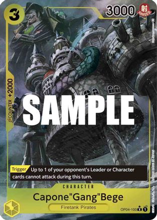 Capone"Gang"Bege (Alternate Art) [OP04-100] One Piece - Kingdoms of Intrigue